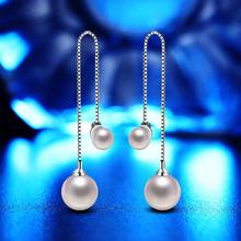 FashionieStore dangler Women eardrop Girls Ear Studs Hoop  Women's Elegant Silver Plated Pearl Drop Long Chain Tassel Earrings