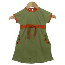 Green 100% Cotton Dress For Girls - F27.5.54