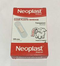 Clear Plastic Bandage, NEOPLAST, 100 strip box