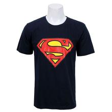 Men's Black Superman Print Tshirt