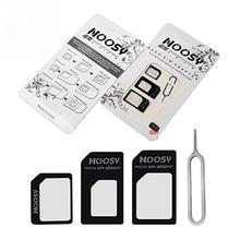For iPhone 4/4S for NANO SIM Card Transformation For iPhone 5/5S/5C 4 In 1 for NANO SIM Adapter With Card Pin Black & White