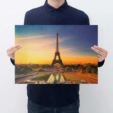 Paris Eiffel Tower Design Old Style Decorative Poster Print Wall Decor Decals Wall Stickers