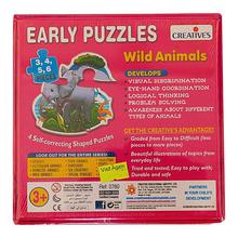 Creative Educational Aids Early Puzzles (Wild Animals) - Pink