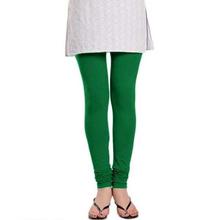 Green Solid Churidaar Leggings For Women