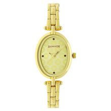 Sonata 8148YM01 Gold Dial Analog Watch For Women