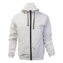 White Solid Waterproof/Windproof Jacket For Men