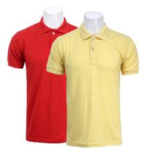 Combo Of 2 Bastra Polo Neck T-Shirt- Light Yellow/Red