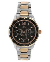 Titan Regalia Regal Crest Black Dial Multifunction Watch For Men - 1688Km03