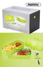 Remax Rt-bt01 Two Layers Lunch Box Bento Box Anti Leakage Free Cutlery