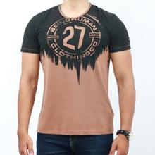 Being Human Beige Round Neck 27 Printed T-Shirt For Men