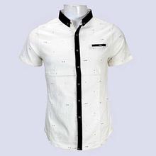 White/Black Half Sleeve Shirt For Men