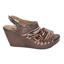 Shiny Strapped Ankle Strap Wedge Heel Shoes For Women