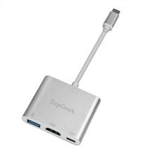 TOPGEEK USB C to HDMI 3-in-1 Digital Multiport Adapter
