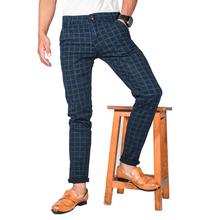 Virjeans Stretchable Cotton Check Blue Chinos Pant for Men (VJC 714) 3