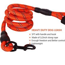 Large Dog Rope Reflective Big Dog Leash Walking Pet Collar Traction Round Climbing Nylon Traction Belt