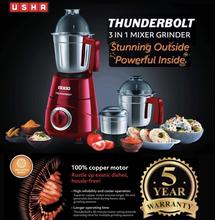 Usha Thunderbolt Mixer Grinder 800-Watt 3 Jars with Copper Motor