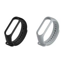 Silicone Replacement Strap For Mi Band 5 And Mi Band 6 (Pack of 2)