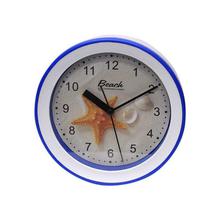 White/Blue Round Plastic Clock