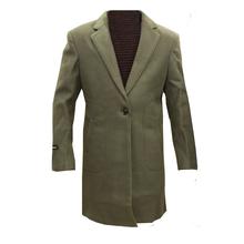 Soft Woolen Long Coat For Men Light Green Collor Slim Fit