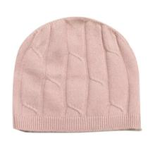 Baby Pink Textured 100% Cashmere Cap