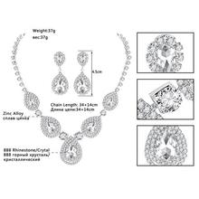 Mecresh Silver Color Teardrop Bridal Jewelry Sets Crystal