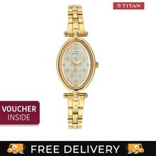 2418YM04 Titan Raga Analog Gold Tone Watch For Women