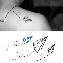 Paper Plane Waterproof Temporary Tattoo Sticker