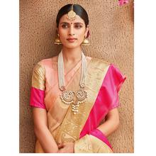 Stylee Lifestyle Gold Banarasi Silk Jacquard Saree (1683)