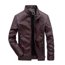 FUR Inside PU Leather Jacket For Men