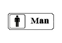 AS8 Self Adhesive MAN Door Sign for Office / Restaurant / Hotel and More