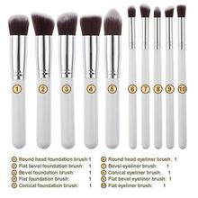 10Pcs Mini Silver Golden Makeup Brushes Set pincel maquiagem