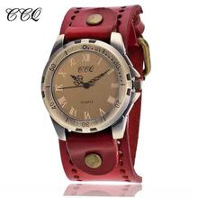 CCQ Brand Vintage Reloj Hombre Cow Leather Men WristWatch Casual