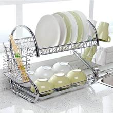 2-Tier Stainless Steel Dish Drainer - Double Layer Chrome Dish Rack, Multi-functional