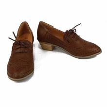 Brown Lasercut Lace Up Casual Shoes For Women