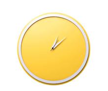 White/Yellow Needle Dial Minimal Analog Wall Clock