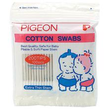 Pigeon Cotton Swabs Thin Stem - 100Pcs/Plastic Pack