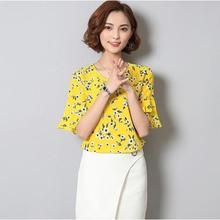 2018 Fashion Chiffon Plus Size Women Blouse Shirt Summer