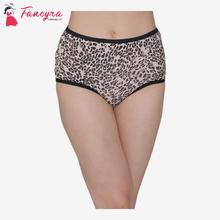 Women's Cotton High Waist Animal Print Hipster Panty Free Size