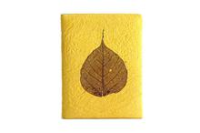 Yellow Peepal Leaf Patched Lokta Paper Note Book