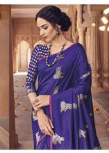 Stylee Lifestyle Violet Banarasi Silk Jacquard Saree - 2297