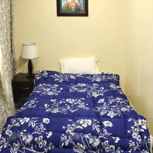 Royal Blue 100% Cotton Printed Single Bed Quilt