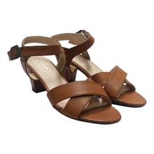 Tan Casual Heeled Sandals For Women