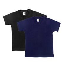 Pack Of Two Solid T-shirt For Boys - (Black/Navy Blue)