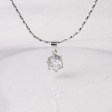 Ouxi Silver/White Zircon Pendant With Chain For Women-K30035