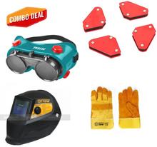 Combo Deal of Welding Helmet, Welding Gloves, Welding Magnet and Welding Goggles