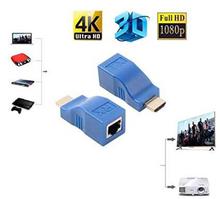 HDMI to RJ45 Extender Adapter (Receiver & Transmitter) by Cat-5e/6 Cable, Transmission Distance: 30m (Blue)