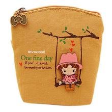 New Adorable Women Canvas Wallet Small Clutch Zip Card Coin Holder Purse Handbag  73Q6