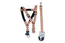 Chess Pattern Nylon Fabric Dog Harness - Large