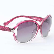 SP 8425  Polarized Oval Pink Frame with side Butterfly Design Sunglasses