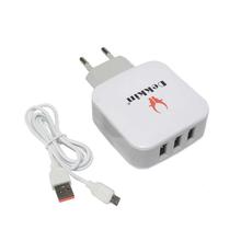 Dekkin Triple USB 2.4A Travel Charger - White